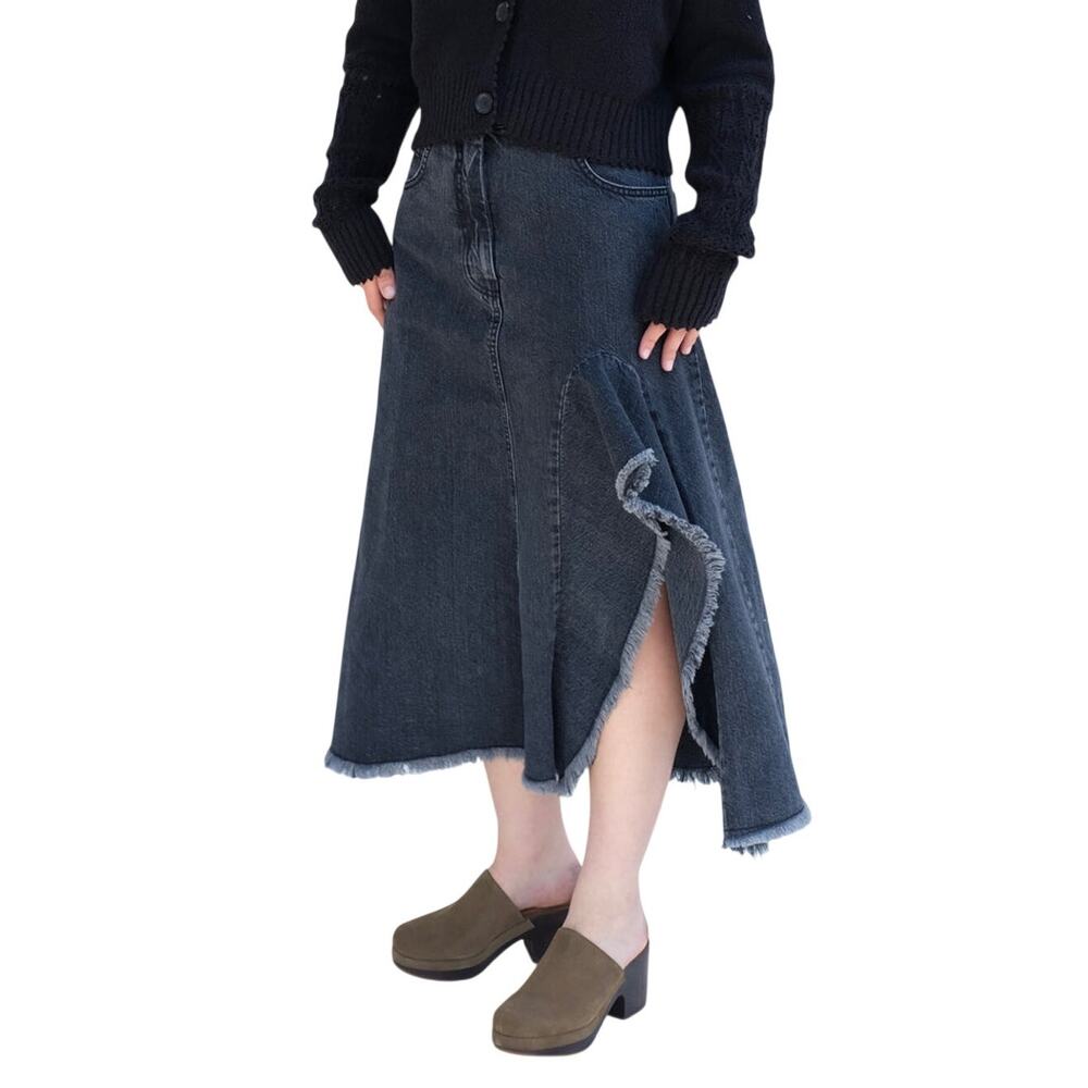 Rachel Comey Washed Black Frunci Skirt Size 4 NWT